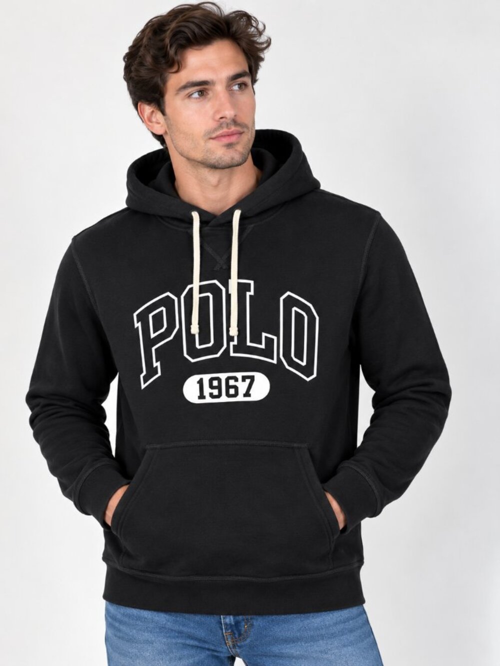 Polo Ralph Lauren Men’s M Black POLO 1967 Graphic Pullover Hoodie